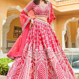 Mythili Lehenga Set - Berry Sorbet
