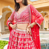 Mythili Lehenga Set - Berry Sorbet