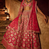 Omera Lehenga - Red