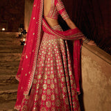 Omera Lehenga - Red