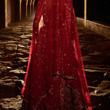 Sanadara Lehenga - Red