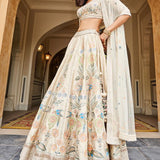 Qirat Lehenga - Ivory