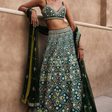 Kanmani Lehenga - Green