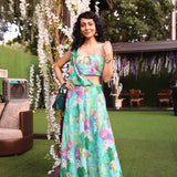 Aqua Kuno Bustier Drape Skirt Set