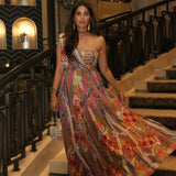 African Print Drape Skirt Set