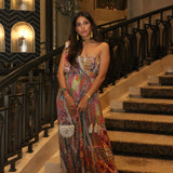 African Print Drape Skirt Set
