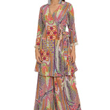 Minal African Print Overlap Top With Palazzo