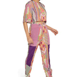 Hifza African Print Top With Printed Colourblock Pants