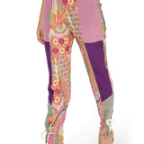 Hifza African Print Top With Printed Colourblock Pants