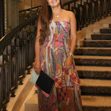 African Print Strapless Top and Palazzo Set